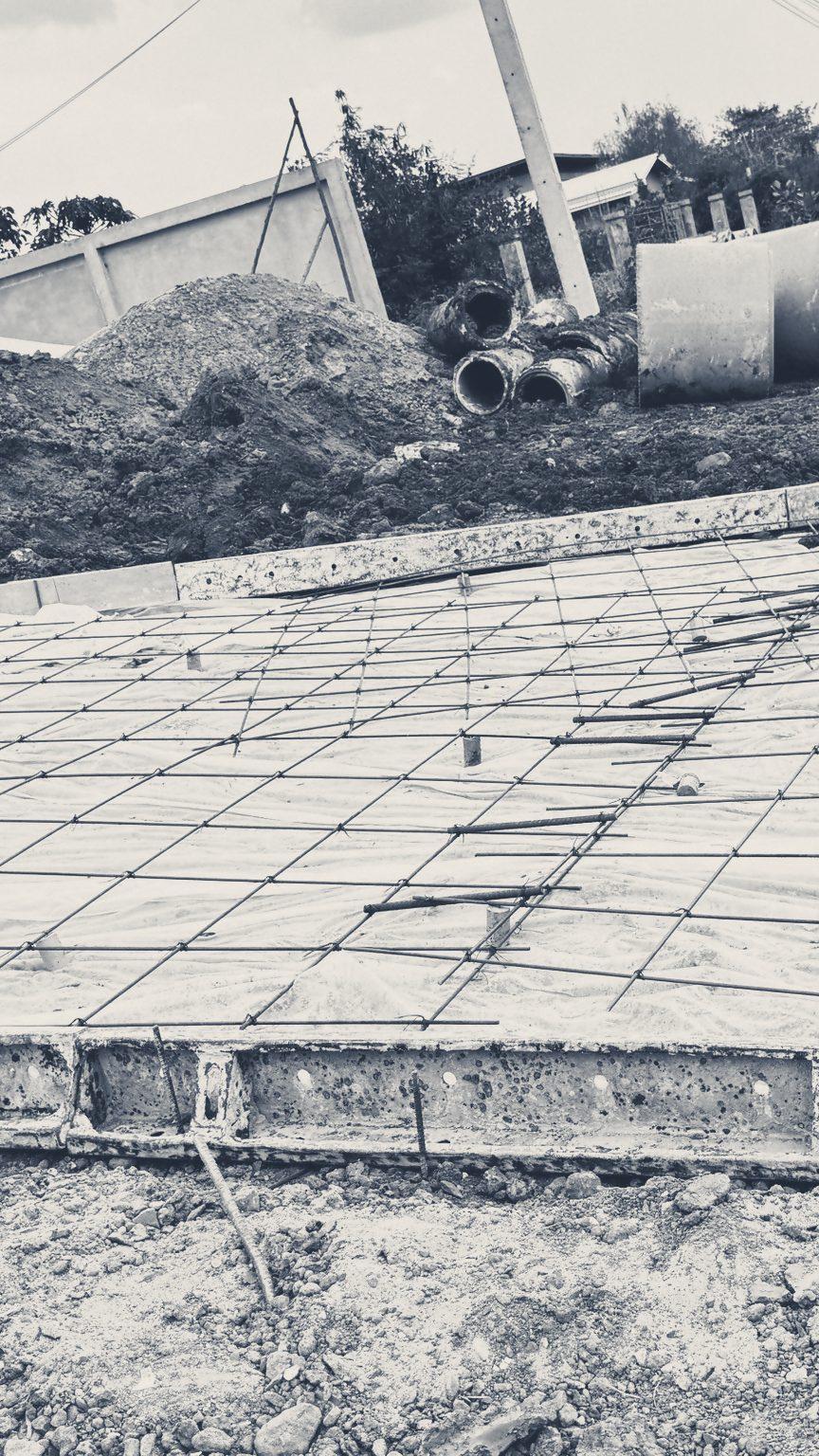 Slab mesh laid over plastic sheeting on the prepared ground at Main Gate